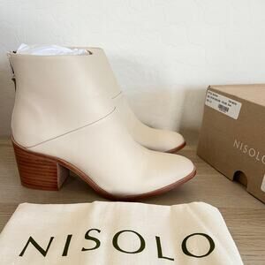 Nisolo Dari Boot Bone Leather Ankle Boots Size 8.5 New with Box